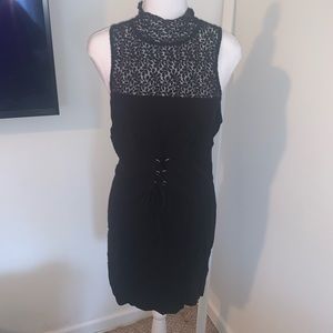 Free People Sleeveless Lace Black Dress